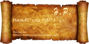 Hankóczy Pál névjegykártya