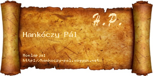 Hankóczy Pál névjegykártya